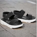 Sandalia Papete Infantil Molekinho Bebe Rodinhas Led - Preto