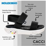 Sandalia Papete Infantil Molekinho Bebe Rodinhas Led - Preto