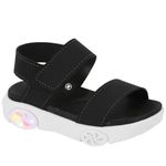 Sandalia Papete Infantil Molekinho Bebe Rodinhas Led - Preto