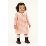 Vestido Bebê Menina Xadrez Gola Boneca Colorittá Rosa 71146