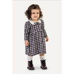 Vestido Bebê Menina Xadrez Gola Boneca Colorittá Preto