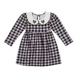 Vestido Bebê Menina Xadrez Gola Boneca Colorittá Preto