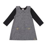 Conjunto Infantil Menina Com Vestido Pied de Poule Colorittá Preto