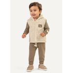 Conjunto Bebê Menino Com Colete Peluciado Colorittá Marrom