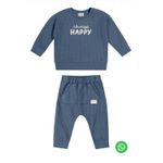 Conjunto Bebê Menino Malha Tricô Colorittá Azul