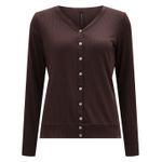 Lunender - Cardigan de Malha Canelada com Decote
