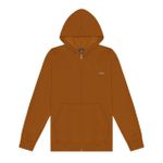 Jaqueta Com Capuz E Zíper Em Moletom Camel