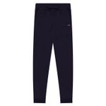 Calça Slim Com Bolsos E Cadarço Em Moletom Marinho