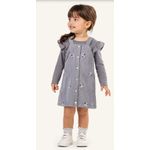 Conjunto Infantil Menina Blusa e Vestido Veludo Colorittá Cinza 73238