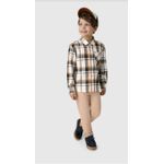 Camisa Menino Manga Longa Xadrez Em Algodão Flanelado - Carinhoso