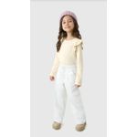Blusa Menina Ombro Babados Em Malha Rajada Linho - Carinhoso