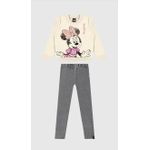 Conjunto Infantil Menina Blusão Minnie Mouse Disney Em Moletom Malwee Kids