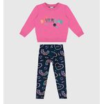Conjunto Infantil Menina Legging Em Moletom Stretch Flanelado Malwee Kids