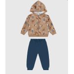 Conjunto Infantil Menino Jaqueta E Calça Em Moletom Flanelado Malwee Kids