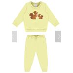 Conjunto Infantil Menina Blusão E Calça Em Moletom Flanelado Malwee Kids