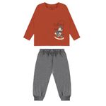 Conjunto Infantil Menino Camiseta Manga Longa E Calça Em Algodão Malwee Kids
