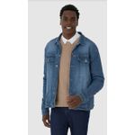 Jaqueta Masculina Bolso Funcional Em Jeans Com Elastano