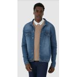 Jaqueta Masculina Bolso Funcional Em Jeans Com Elastano