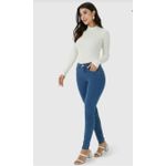 Calça Feminina Skinny Cintura Média Em Flex Jeans