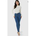 Calça Feminina Skinny Cintura Média Em Flex Jeans
