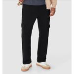 Calça Reta Masculina Bolso Cargo Em Moletom Flanelado
