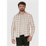 Camisa Masculina Xadrez Manga Longa Em Algodão Sarjado