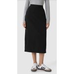 Saia Midi Feminina Fenda Costas Em Moletom Stretch Flanelado