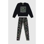 Conjunto Infantil Menina Estampa Lettering Em Moletom Flanelado Malwee Kids