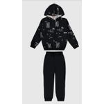 Conjunto Infantil Menino Jaqueta Com Capuz Em Moletom Flanelado Malwee Kids