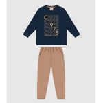 Conjunto Menino Camiseta Manga Longa Estampa HD Em Algodão - Carinhoso