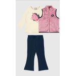 Conjunto Infantil Menina 3 Peças Colete + Blusa + Calça Flare Malwee Kids