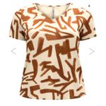 Blusa Estampada De Mangas Curtas Plus Size Em Malha