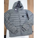 Jaqueta Masculina Puffer Gangster Com Capuz Removível Cinza