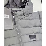 Jaqueta Masculina Puffer Gangster Com Capuz Removível Cinza