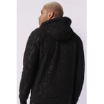 Jaqueta Moletom Masculina Gangster Peluciada Jacquard Preto