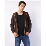 Jaqueta Moletom Masculina Gangster Peluciada Jacquard Marrom