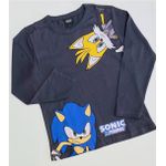 Camiseta Manga Longa Sonic Menino cinza - Brandili