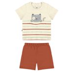 Conjunto Infantil Menino Bermuda Em Moletom Texturizado Malwee Kids