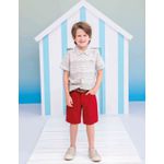 Conjunto Luxo Menino Camisa + Bermuda Sarja Com Cinto Paraiso 