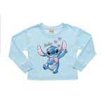 Blusa Infantil Stitch Azul Claro Fakini