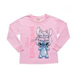 Blusa Infantil Stitch Rosa Pétala Fakini