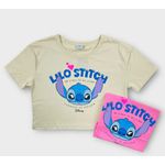 Blusa Feminina Infantil Lilo & Stitch Bege