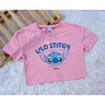 Blusa Feminina Infantil Lilo & Stitch Rosa