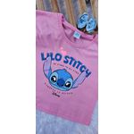 Blusa Feminina Infantil Lilo & Stitch Rosa