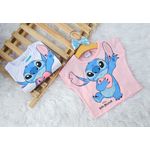 Blusa Feminina Infantil Lilo & Stitch Rosa