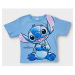 Blusa Feminina Infantil Lilo & Stitch Azul