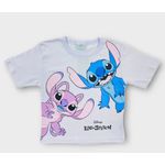 Blusa Feminina Infantil Lilo & Stitch Branca 