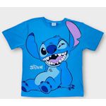 Camiseta Feminina Juvenil T-shirt Lilo & Stitch Azul
