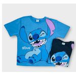 Camiseta Feminina Juvenil T-shirt Lilo & Stitch Preta