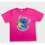 Camiseta Feminina Juvenil T-shirt Lilo & Stitch Rosa